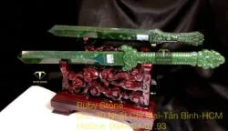 Bảo kiếm ngọc bích Canada chạm tay tinh xảo, dài 40cm - Ảnh 7