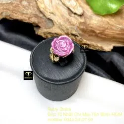 Nhẫn hoa hồng Ruby Nam Phi, vàng 18k - Hình ảnh 6