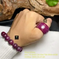 Nhẫn càn long Ruby Nam Phi, bản 18mm, ĐK 19,7mm