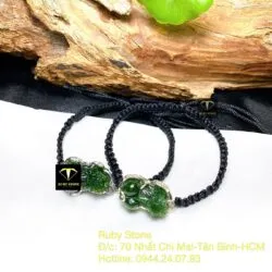 Tỳ hưu ngọc bích tết dây đeo tay, bạc 925 - Ảnh 6