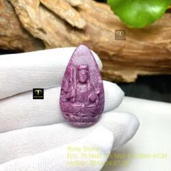 Văn thù bồ tát - Phật bản mệnh Ruby Nam Phi, kích thước 39mm
