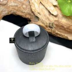 Nhẫn Ngọc Cẩm thạch phớt tím, bản 10mm