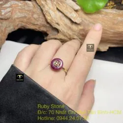 Nhẫn đồng điếu Ruby Nam Phi, vàng 18k - Hình ảnh 3