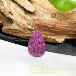 Văn thù bồ tát - Phật bản mệnh Ruby Nam Phi, kích thước 38mm - Hình ảnh 3