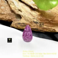 Phật Quan Âm Ruby Nam Phi, kích thước 32mm - Ảnh 2