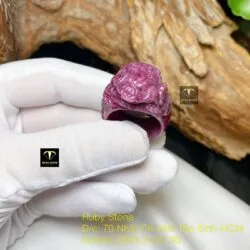 Nhẫn thiềm thừ Ruby Nam Phi, đường kính 19,5mm - Ảnh 9