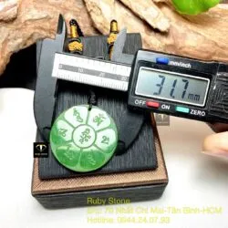 Mặt dây chuyền Lục Tự Đại Minh Chân Ngôn, mặt sau khắc chữ “Om”, KT 31mm - Ảnh 5