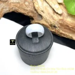 Nhẫn Ngọc Cẩm thạch phớt tím, bản 10mm - Ảnh 2
