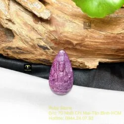 Văn thù bồ tát - Phật bản mệnh Ruby Nam Phi, kích thước 39mm - Ảnh 3