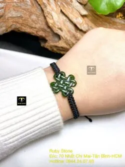 Đồng tâm kết Ngọc bích thắt dây đeo tay - Hình ảnh 3