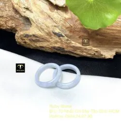 Nhẫn Ngọc Cẩm thạch phớt tím, bản 5,3mm - Ảnh 2