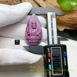 Văn thù bồ tát - Phật bản mệnh Ruby Nam Phi, kích thước 39mm - Ảnh 5
