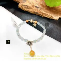 Vòng tay ngọc Cẩm thạch đốt trúc mix bạc 4,5 ly