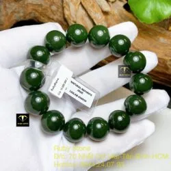 Vòng chuỗi Ngọc bích xanh đậm VIP 15 ly - Hình ảnh 2