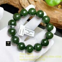 Vòng chuỗi Ngọc bích xanh đậm VIP 15 ly - Hình ảnh 5