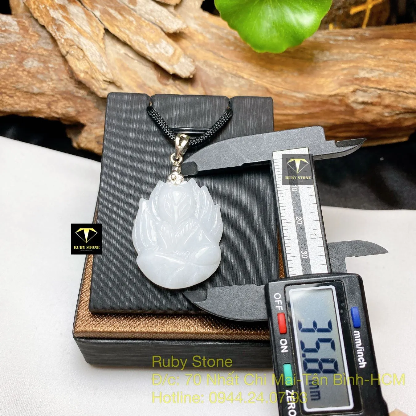Hồ ly bạch ngọc Myanmar, móc bạc 925 Hồ ly bạch ngọc Myanmar, móc bạc 925 - Ảnh 4