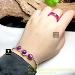 Lắc tay Ruby Nam Phi, bạc 925 - Hình ảnh 4