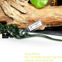 Trâm cài tóc hoa Tử đinh hương Ngọc bích chạm tay tinh xảo