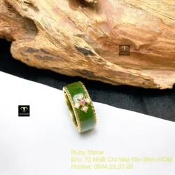 Nhẫn Ngọc bích Canada bản 8mm, vàng 18k - Hình ảnh 4