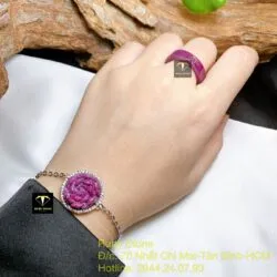 Lắc bạc hoa mẫu đơn Ruby Nam Phi - Ảnh 5