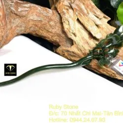 Trâm cài tóc Hoa mộc lan Ngọc bích chạm tay tinh xảo
