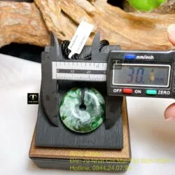 Mặt dây Đồng điếu ngọc Cẩm thạch sơn thuỷ - Ảnh 4