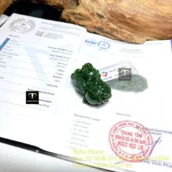 Tỳ hưu ngọc bích Canada chạm tay tinh xảo, kích thước 40mm - Ảnh 3