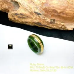 Nhẫn thiết kế Ngọc bích Canada, vàng 18k - Ảnh 5