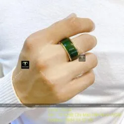 Nhẫn ngọc bích Canada, vàng 18k