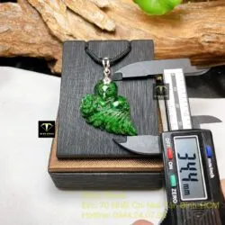 Hồ ly ngọc Cẩm thạch sơn thuỷ, móc bạc 925 - Ảnh 5