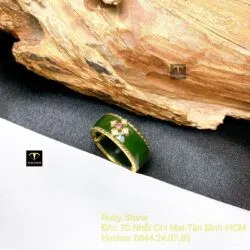 Nhẫn Ngọc bích Canada bản 8mm, vàng 18k - Hình ảnh 3