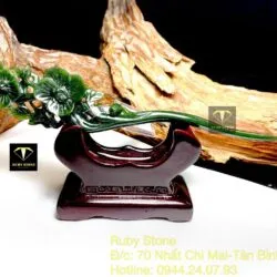 Trâm cài tóc hoa Tử đinh hương Ngọc bích chạm tay tinh xảo