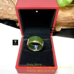 Nhẫn ngọc bích Canada, vàng 18k - Ảnh 4