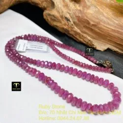 Vòng cổ Ruby đỏ mài giác, khóa bạc - Hình ảnh 2