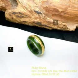Nhẫn thiết kế Ngọc bích Canada, vàng 18k