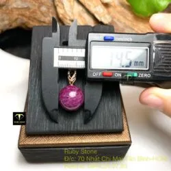 Trái châu Ruby Nam Phi 14,5mm, móc bạc xi vàng hồng - Ảnh 5