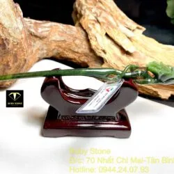 Trâm cài tóc Hoa mẫu đơn Ngọc bích chạm tay tinh xảo