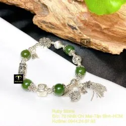 Vòng ngọc bích Canada mix bạc thiết kế - Ảnh 5