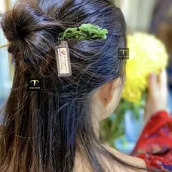 Trâm cài tóc Hoa mẫu đơn Ngọc bích chạm tay tinh xảo