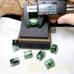 Lu thống ngọc Cẩm thạch sơn thuỷ xanh lý vuông - Ảnh 2
