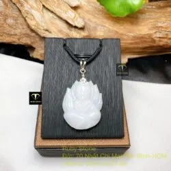 Hồ ly bạch ngọc Myanmar, móc bạc 925