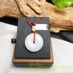Mặt dây Đồng điếu bạch ngọc, kích thước 29mm - Ảnh 3