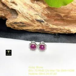 Khuyên tai Ruby Nam Phi, bọc bạc thiết kế