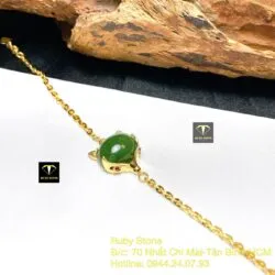 Lắc tay hồ ly ngọc bích Canada, vàng 18k - Ảnh 4