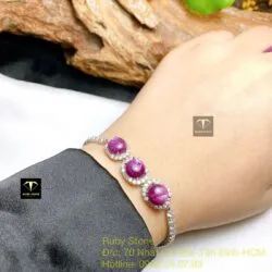 Lắc tay Ruby Nam Phi, bạc 925 - Hình ảnh 7