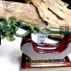 Trâm cài tóc hoa sen (liên hoa) Ngọc bích chạm tay tinh xảo