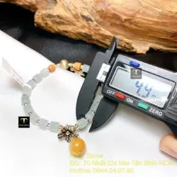 Vòng tay ngọc Cẩm thạch đốt trúc mix bạc 4,5 ly - Hình ảnh 2