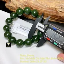 Vòng chuỗi Ngọc bích xanh đậm VIP 15 ly - Hình ảnh 6