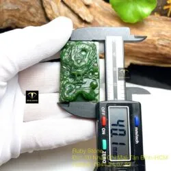 Mặt dây chuyền Rồng ngọc bích, kích thước 40mm - Ảnh 2