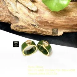 Nhẫn cặp Ngọc bích chữ “Hỷ”, vàng 18k - Hình ảnh 5